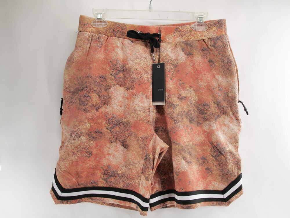 ZANEROBE NWT Men's Pique Basketball Shorts Rust Camo Organic Cotton Size 32